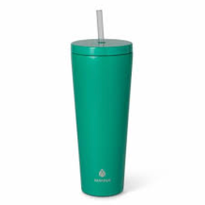 Manna™ Axel™ Stainless Steel Tumbler With Straw - Green, 26 OZ