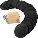 KeaBabies Organic Nursing Pads  14 Washable Breast Pads for Breastfeeding, Wash Bag, Viscose Derived from Bamboo Reusable Nipple Covers for Breastfeeding Essentials (Midnight Black, L 4.8")