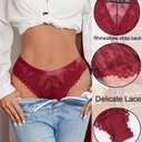 Avidlove Women Sexy Panties Lace Cheeky Panty Rhinestone Bikini Underwear 1-4 Pack Dark Red (Red, XL)