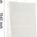 BAG BOX 100 Pack 8.25x4.3x10.6 Inch White Gift Bags with Handles,Bulk Kraft Paper Bags for Shopping, Retail, Merchandise, Wedding, Party Favors, Paper Grocery Sacks