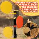 Dueling Tree Target Kit 6 Heavy Duty in 6" Diameter 3/8" Thickness Ar500 Rotate Swing Paddle Shooting Bracket with 30 Bullseye Paper for. 22 Rimfire Centerfire Pistols Shooting Training
