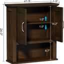 ChooChoo Wood Wall Cabinet with Doors, Medicine Cabinet with Adjustable Shelves Over The Toilet, Rustic Cabinet Wall Mounted for Bathroom, Kitchen, Living Room, Walnut