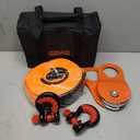 Offroad Recovery Strap Kit, 3" x 30ft Tow Strap+10 Ton Snatch Block Pulley+D Ring Shackles+Bag, 4x4 Winching Accessories