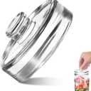 ABOOFAN Glass Fermenting Weight with Handle for Wide Mouth Mason Jar Pickling Weight for Sauerkraut Kimchi and Fermented Vegetables Smooth Round Jar Accessory 2.75 X 2.75 X 1.18 in