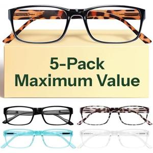 Gaoye 2.75 Professional Reading Glasses for All Day - Computer Readers with Blue Light Protection - Value Pack