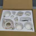 fanquare Vintage Porcelain Tea Set for Women Tea Party, Cup and Saucer Set for 6, Wedding Floral Teapot Set for Adults, Pink Rose