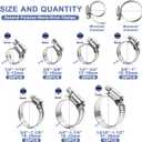 Hose Clamp- Qibaok 120 PCS Stainless Steel Hose Clamps Assortment Kit 1/4''1-1/2'' Worm Gear Clamps for Fuel Line, Plumbing, Automotive, Mechanical Applications, Pipe, Tube, Radiator, Garden