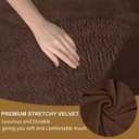 U-NICE HOME Velvet Sofa Cover Stretch Couch Covers for 3 Cushion Furniture Protector Sofa Slipcover (Large, Chocolate)