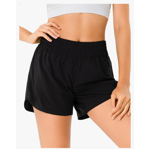 YUNOGA Women's Mid Rise Running Shorts with Mesh Liner 5" Quick Dry Athletic Gym Track Workout Shorts Zip Pocket, XL