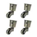Semetall 4Pack Metal Vintage Swivel Round Cup Caster 2.6x1.5 Inch Swivel Wheel Caster for Furniture Chair Table(Bronze)