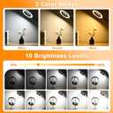 10X Magnifying Glass with Light and Timer, 2 in 1 Magnifying Desk Lamp, 3 Color Modes 10 Dimmable Brightness, Flexible Gooseneck Magnifier with Light for Craft Hobby Sewing Close Work(No Adapter)