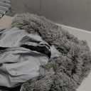 Furhaven Waterproof Throw Blanket for Dogs & Indoor Cats, Washable - Shaggy Plush Calming Long Faux Fur & Velvet Dog Blanket - Mist Gray, Medium