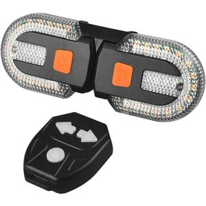 Bike Turn Signals, Bicycle Turn Signals Back with Wireless Remote Control, Rechargeable LED Rear Bike Light, IPX44 Waterproof Bike Safety Light for Night