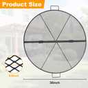Fire Pit Grill Grate for Outdoor, 36 Inch Round Grill Grate BBQ Grilling Rack with Handles, Outdoor Cooking Grate for Fire Pit, Patio ,Backyard, Campfire