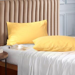 Evolive Ultra Soft Brushed Microfiber Standard Size 20"x30" Pillowcases Pair Set of 2 with Envelope Closure (Yellow, 20"x30" Standard)