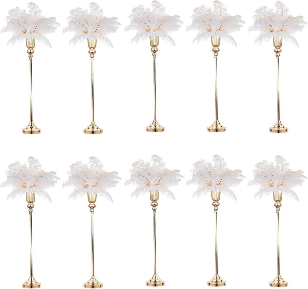 Height Versatile Gold Tall Vases for Centerpieces, Metal Trumpet Vases for Wedding Party Dinner Centerpiece, Road Lead for Anniversary Celebration Birthday (Gold, 10 x L)