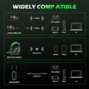 BINNUNE Wireless Gaming Headset for Xbox Series X/S, Xbox One, PS5, 120H Ultra-Long Battery, Bluetooth 5.3 Gaming Headphones with Noise-Canceling Mic, Comfortable Over-Ear Headphones,Green