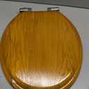 Angel Shield Wood Veneer Natural Toilet Seat with Quiet Close,Easy Clean,Quick-Release Hinges(Round,Oak)