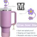 2 x Stanley Cup Accessories Set,Including 2 Pcs 0.4in Straw Cover, 1 Silicone Spill-Proof Stopper Set of 3, 1 Name ID Letter Handle Charm, 1 Silicone Cup Boot Fits Stanley 40&30 Oz Tumbler (M)