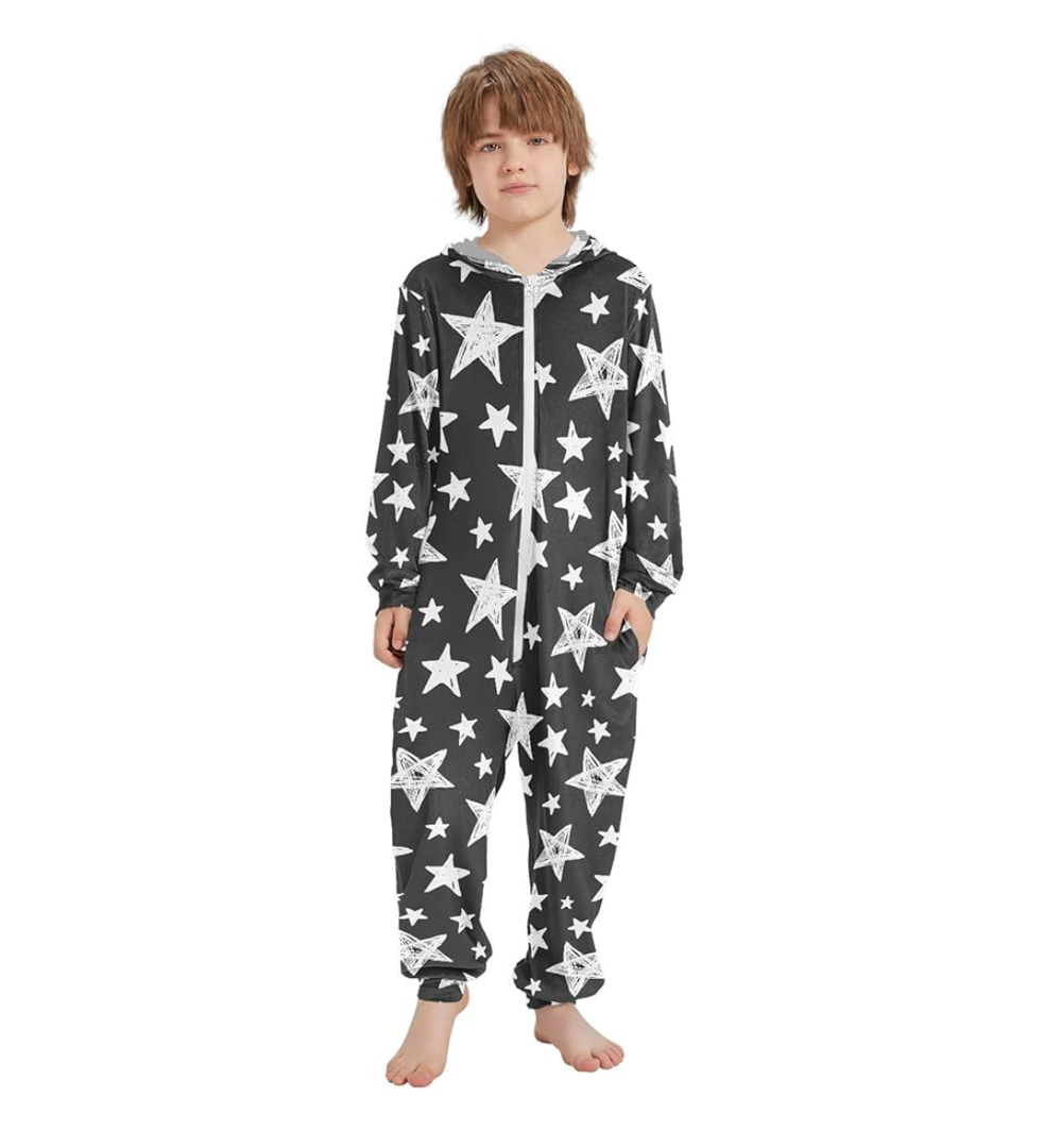Vector Star Children's One-piece Sleepcoat Long Sleeve Rompers Jumpsuits for Kids Youth 5-6Y