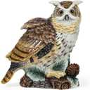 Ceramic Large Collectible Figurines Statue3D Hand-Painted Owl Home Decoration- 9.45" H
