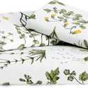 Bedsure Duvet Cover King Size - 100% Cotton Reversible Floral King Duvet Cover Set with Zipper Closure, 3 Pieces Soft & Breathable PureWoven Green Bedding Set with 2 Pillow Shams 20"x36"