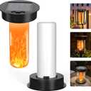 Solar Light Replacement Top with Flickering Flame, 2 Pack Waterproof Solar Replacement Lights for Lanterns (Top Size 3.35 inch, Bottom Size 2.87 inch), Hot Air Balloon Lanterns Replacement Kit