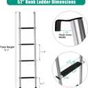 52" RV Bunk Ladder, 4 Step Integrated Aluminum Camper Bunk Bed Ladder with Anti-Slip Rubber Foot Pads, Sliver