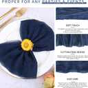 100 Pieces Cloth Napkins Navy Blue Dinner Cheesecloth Napkins for Wedding,Wrinkled Cloth Napkins Bulk for Home Party Rustic Table Decoration, 17 x 17 Inch