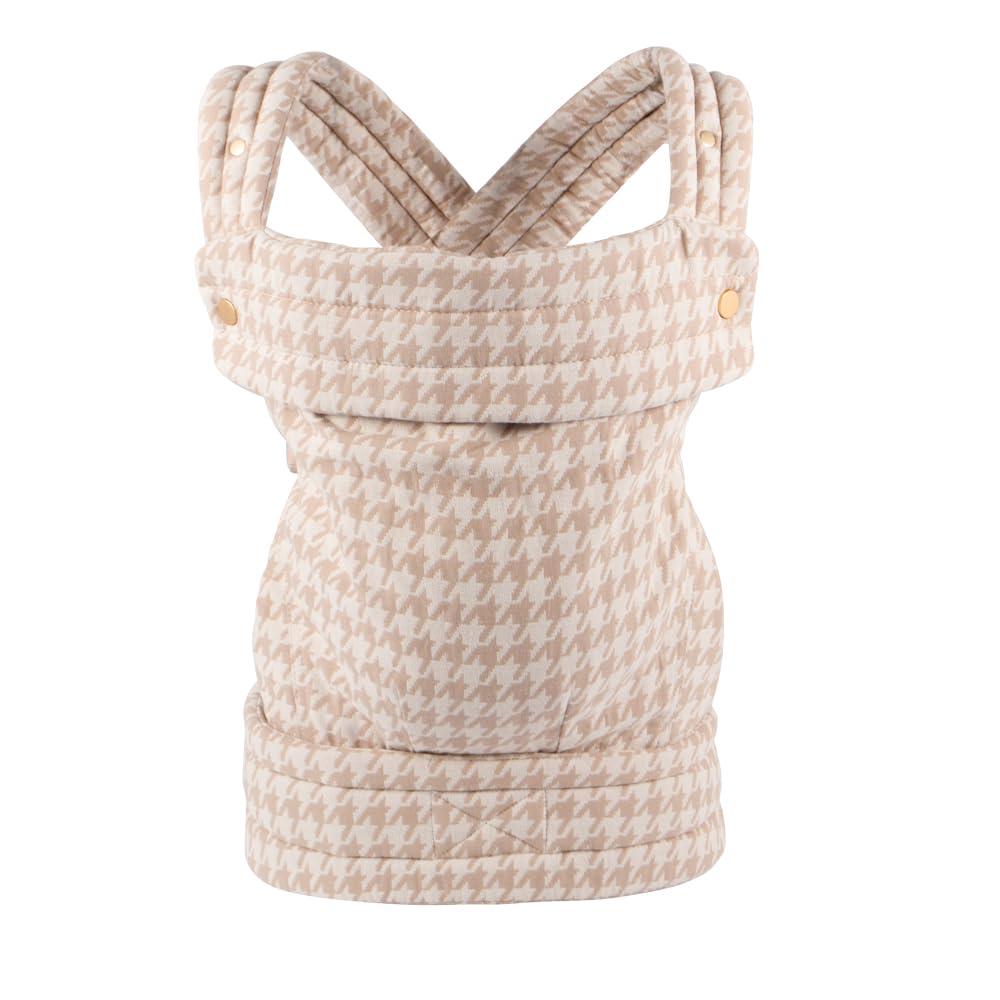 Cotton Baby Carrier for Newborns to Toddlers | Cozy Wrap with Lumbar Support | Soft Houndstooth Fabric, 7-35lbs Adjustable Fit