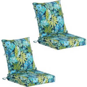 20"x42" Outdoor Patio Chair Cushion 2-Pack, 1000+Hours Fade-Resistant & Water-Resistant Furniture Chair Cushions with 30D High-Resilience Foam for Dining ChairsYKK Zippers,Pattern