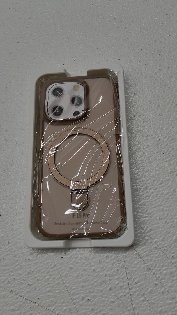 Compatible with iPhone 15 Pro Case with Invisible Magnetic Ring Stand [Compatible with Mag-Safe] [Full Camera Lens Protector] Plating Clear Phone Case for iPhone 15 Pro 6.1", Gold