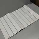 Foldable Stone Bath Mat 60x39cm | Quick-Dry Diatomaceous Earth Bath Rug with PVC Anti-Slip Base | Bathroom, Kitchen, Pet-Friendly Water Absorbent Mat (White)