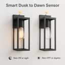 Bestshared Dusk to Dawn Sensor Outdoor Wall Lantern, Wall Sconce, Exterior Wall Lights, Wall Mount Lighting Fixture in Black Finish