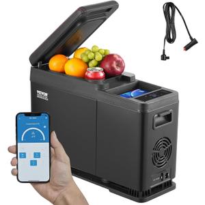 VEVOR Car Refrigerator, 12 Volt Car Armrest Refrigerator Fridge, 8 L Single Zone Portable Freezer, -4-68 Adjustable Range, 12/24V DC and 100-240V AC Compressor Cooler for Outdoor, Camping