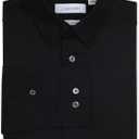 Calvin Klein boys Long Sleeve Sateen Dress Shirt, Button-down Style With Cuffs & Shirttail Hem (Black)