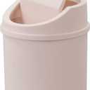 2 L Plastic Mini Desktop Trash Can with Swing Lid, Tiny Swing Top Garbage Can, Pink