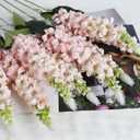 IPOPU 8PCS Snapdragon Artificial Flowers Pink Delphinium Artificial Silk Flowers Long Stem Hyacinths Fake Flowers for Wedding Home Outdoor Party Floral Arrangement Centerpiece Table Decorations (Pink)