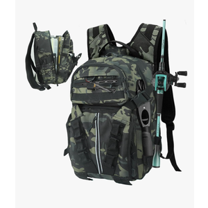 Fishing Tackel Backpack with Rod Holders, Water-Resistant Outdoor Fishing Bag, Multiple Storage Compartments & Ergonomic Design - Storage for Gear and Equipment, Fishing Gifts for Men