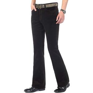 HAORUN Men Corduroy Bell Bottom Flares Pants Slim Fit 60s 70s Vintage Bootcut Trousers (31, Coffee)