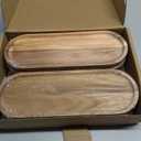 8Pack Wood Serving Trays 11.5x4 Inch Charcuterie Boards Oval Wooden Plates Wood Serving Platter Cheese Dinner Plates Bulk for Dessert Snack Bread Fruit Appetizer Dishes