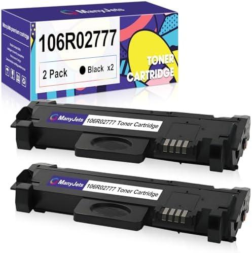 ManyJets 106R02777 Compatible Toner Cartridge Replacement for Xerox 106R02777 Black Toner Cartridge, Work with Xerox WorkCentre 3215 3215NI 3225 3225DNI Phaser 3260 3260DI 3260DNI 3052 (Black, 2-Pack)