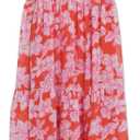 Speechless Girls' Sleeveless Smocked Maxi Sundress (12, Orange/Pink)