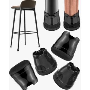 24-Pack Silicone Chair Leg Floor Protectors for Hardwood Floors -Felt Furniture Pads, Rubber Chair Leg Covers/Caps - Noise Reducing & Scratch-Proof - Round XS (Fits 9/16"-13/16" / 15-20mm), Black
