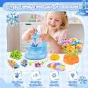 cosone Fabric Flower Bouquets Toys, Arts and Crafts Kits for Kids Age 3-12, Easter Basket Stuffers, Ideal Gifts for Preschool Girls, Educational Handmade Frozen Toy for Girls Ages 3 4 5 6 7 8 9 (Blue Frozen Set)