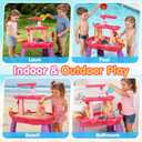 2026 Water Table for Toddlers 1-3 3-5 with Pump, 3-Tier Outdoor Sand Water Play Table Toys for Kids Ages 4-8 Outside Activity Sensory Summer Beach Pool Backyard Splash Pond Toys for Boys Girls Gifts
