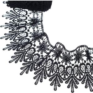 GXTIZAS Black Lace Trim 5 Yards Wide Venise Lace Ribbon Embroidered Edge Trim for Sewing Crafts Pillow Case