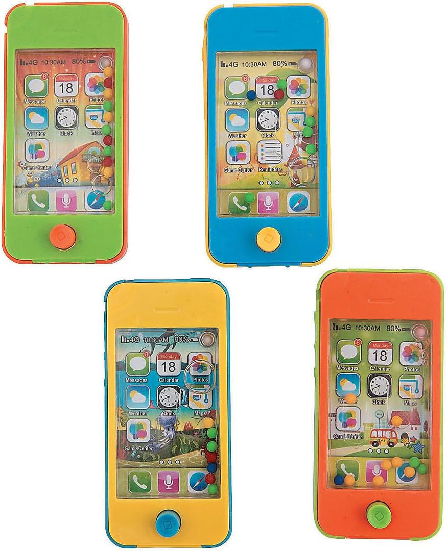 Fun Express Handheld Water Phone Game Party Favor Toys - Assorted (Set of 12)
