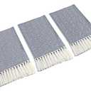 Mia'sDream Tassels Cotton Bath Hand Towel Set Kitchen Tea Towel Dish Towels Set Napkin Washcloth 3 Pack 16inch X 24inch (Blue)