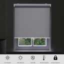 Sunoff Blackout Roller Shades Blinds Cordless for Windows Pull Down Room Darkening Door Blinds with Thermal Insulated Easy to Install for Living Room,Bedroom,Home,Office Bathroom Grey 23" W x 72" H